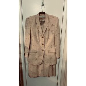 Kina Fernandez Beige FLoral 2 Piece Floral Dress & Blazer Size XL